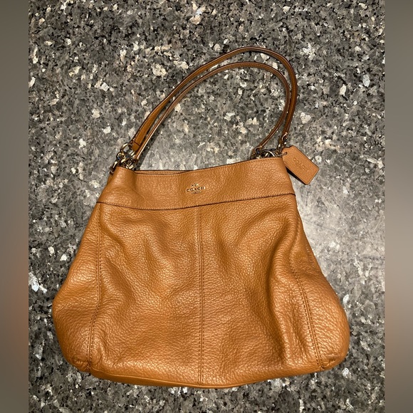 Coach Handbags - Coach phoebe pebbled leather triple compartment shoulder bag